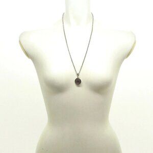 HERMES Selle Silver Hardware Necklace